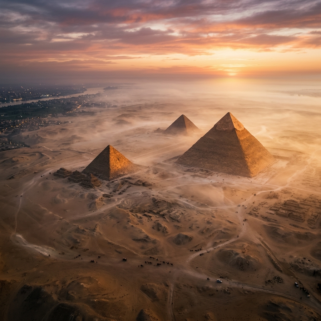 الأهرامات عند الغروب